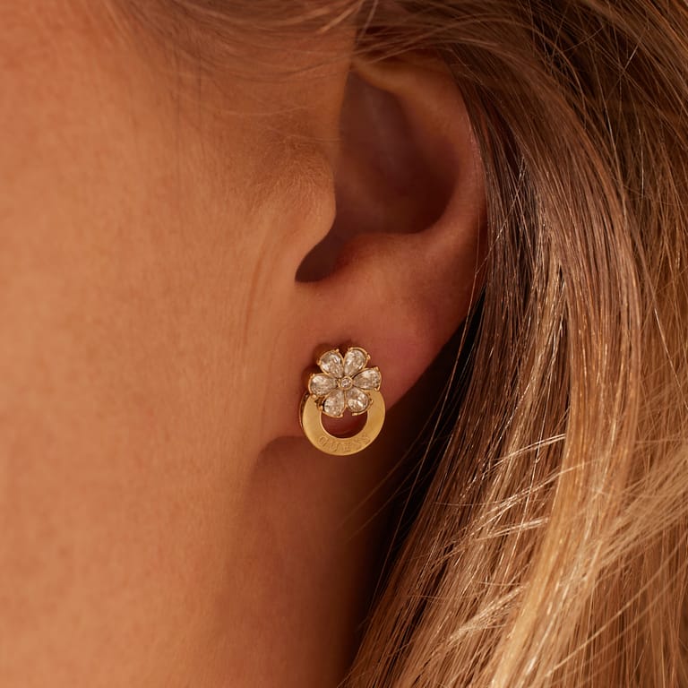 Guess stainless steel goldplated oorbellen LILY