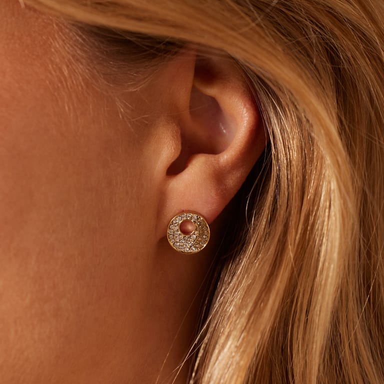 Guess stainless steel goldplated oorbellen BLOOMING SUMMER