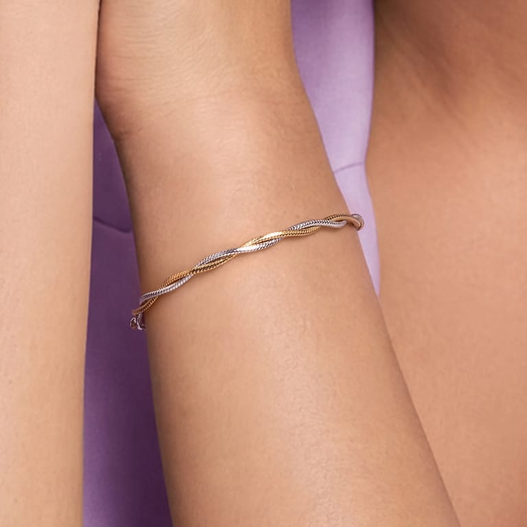 Silbernes bicolor Armband für Damen