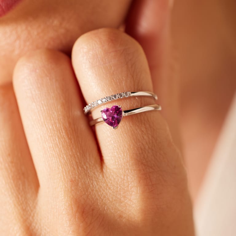 Zilveren ring hart met zirkonia voor dames