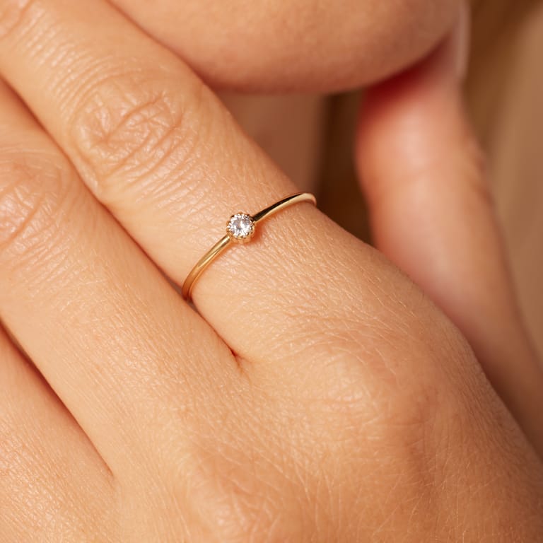 9 karaat ring met zirkonia voor dames