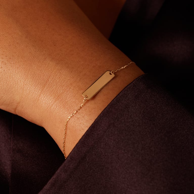 14 karaat geelgouden plaatarmband voor dames