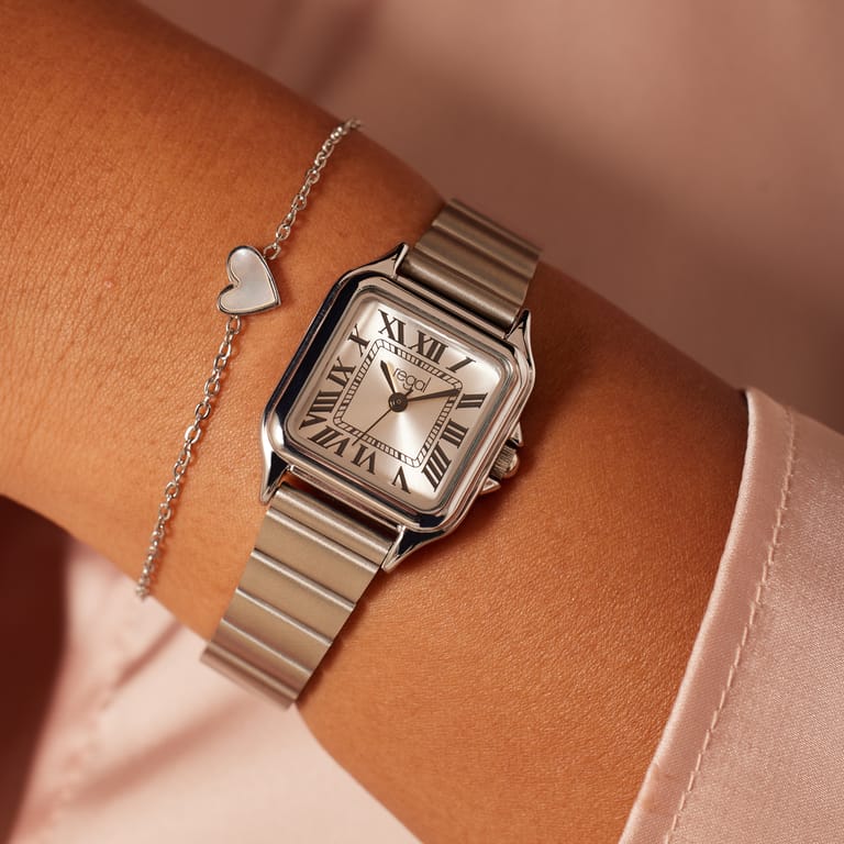 Regal stalen horloge met gratis armband