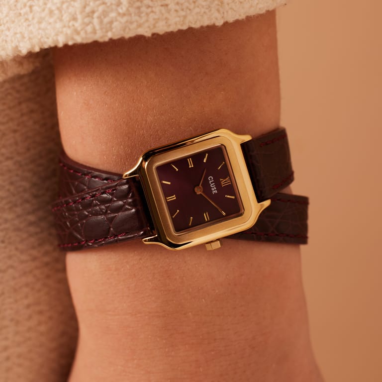 CLUSE – Graciese Petite Uhr aus goldfarbenem Leder