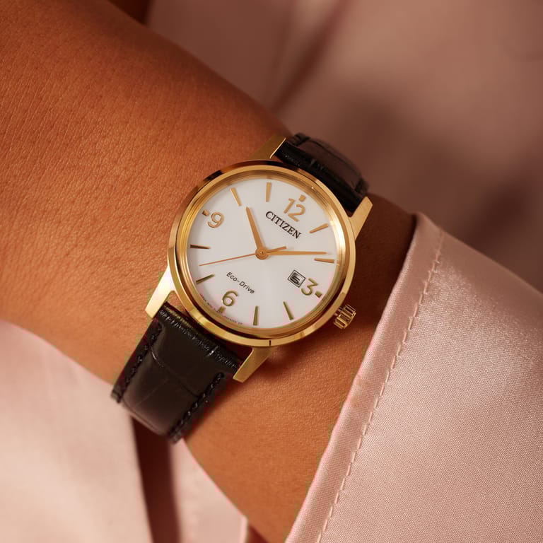 Citizen leren dameshorloge EW2722-01A