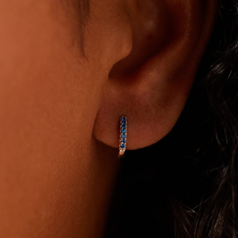 Silberne Creolen 12 mm mit Zirkonia