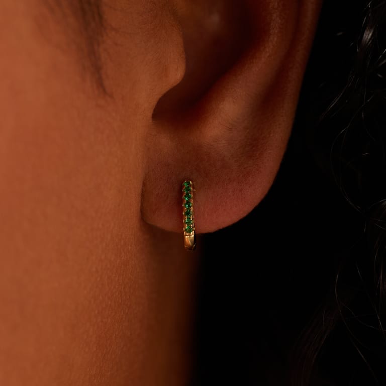 Zilveren goldplated oorringen 12mm met zirkonia