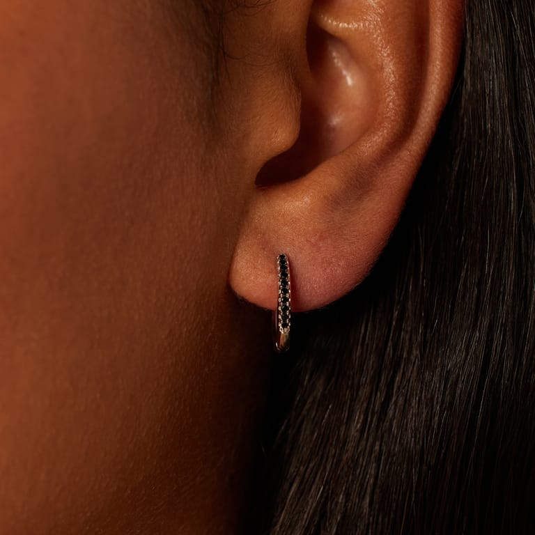 Silberne Ohrringe 15 mm mit Zirkonia