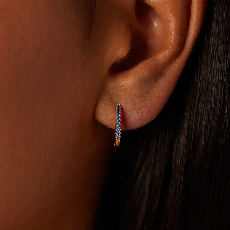 Zilveren goldplated oorringen met zirkonia