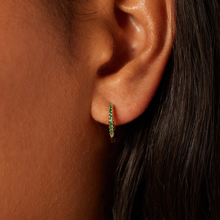 Silberne, goldbeschichtete Ohrringe mit Zirkonia für Damen