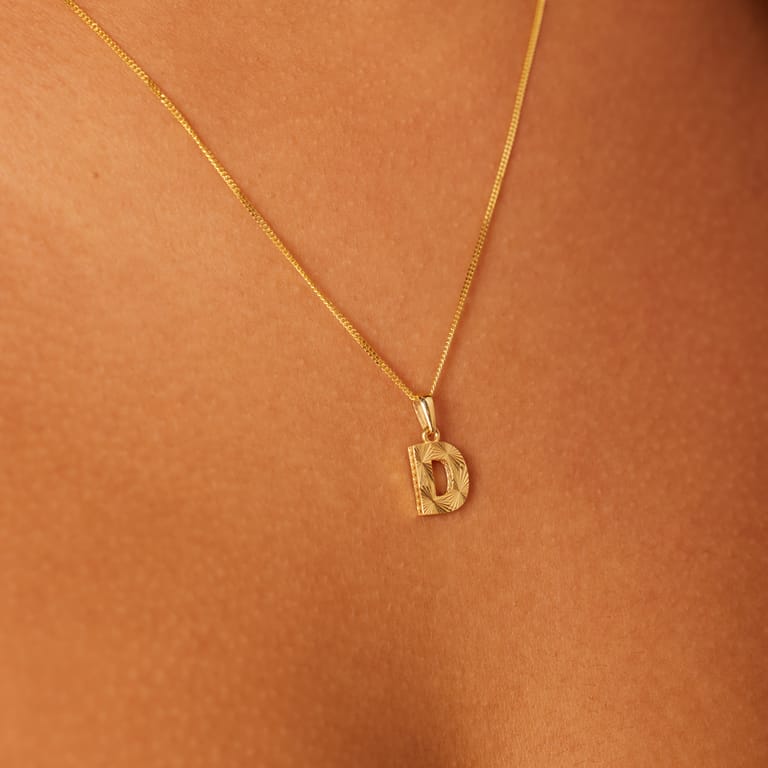 14 karaat geelgouden letter hanger voor dames