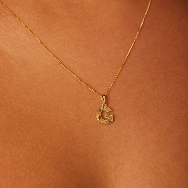 14 Karat Gelbgold Buchstabenanhänger für Damen