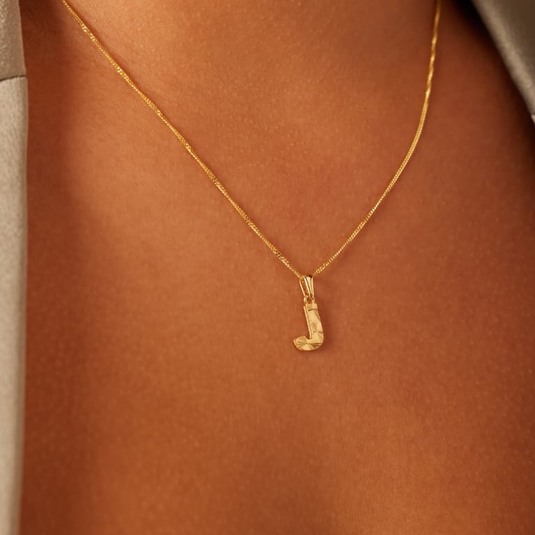 14 karaat geelgouden letterhanger voor dames