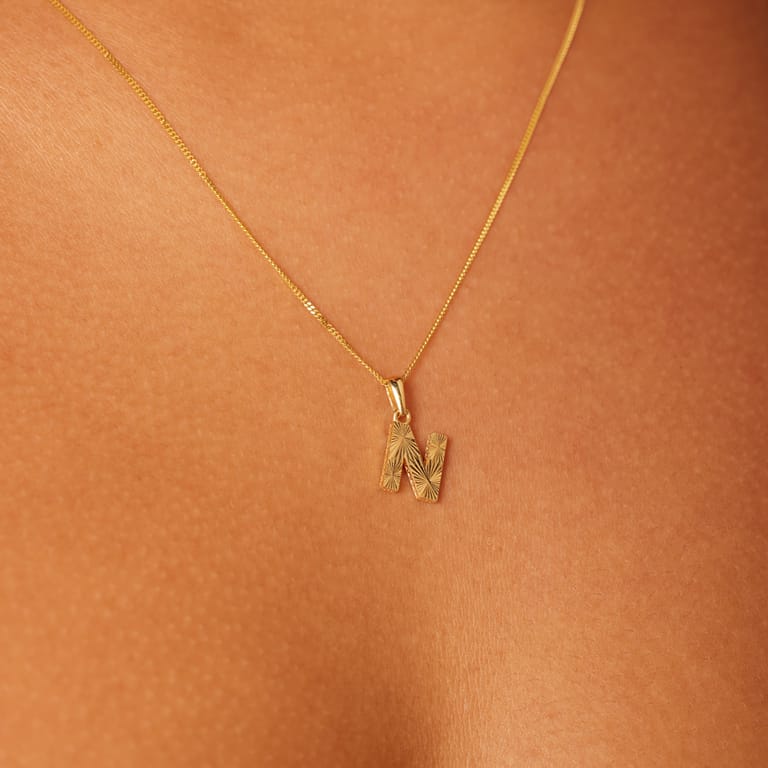 14 Karat Gelbgold Buchstabenanhänger für Damen