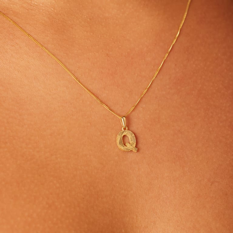14 karaat geelgouden letterhanger voor dames