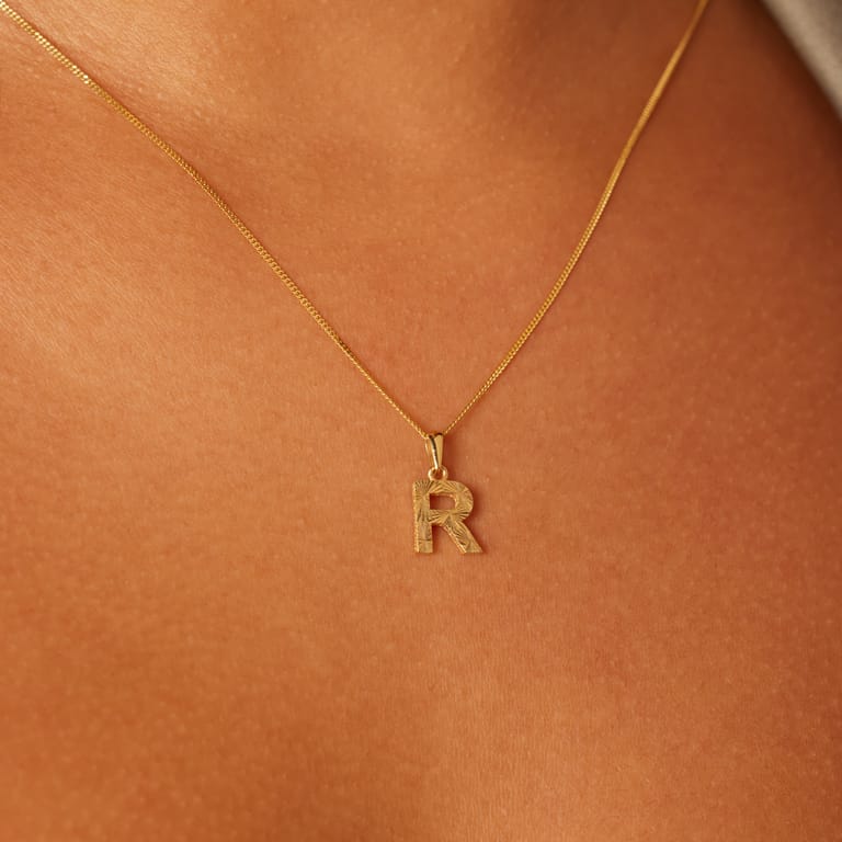 14 karaat geelgouden letterhanger voor dames