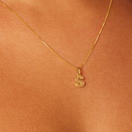 14 karaat geelgouden letterhanger voor dames