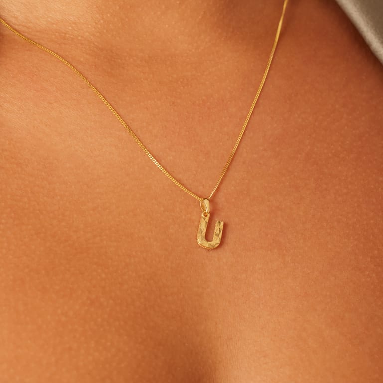 14 Karat Gelbgold Buchstabenanhänger für Damen