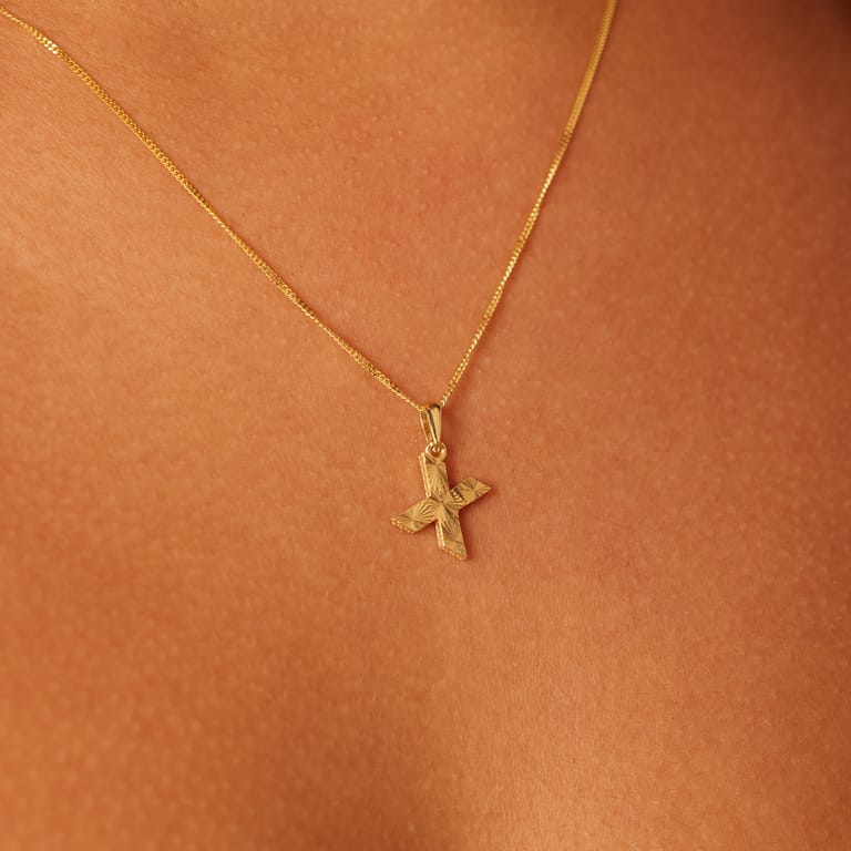 14 karaat geelgouden letterhanger voor dames