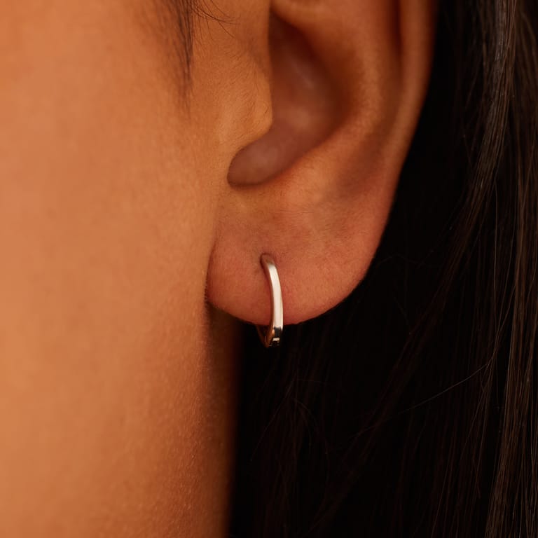 Silberne Creolen 12 mm für Damen
