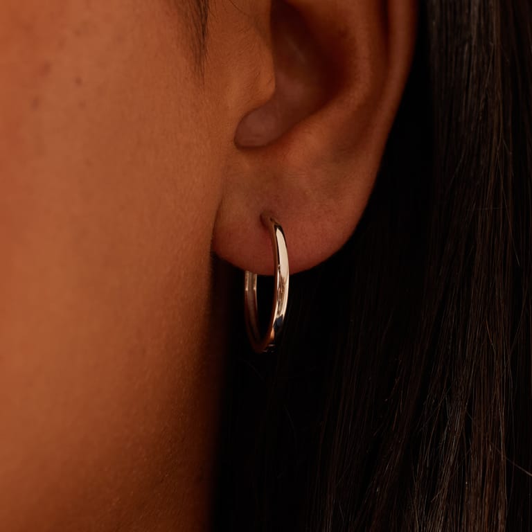 Silberne Ohrringe 20 mm, für Damen