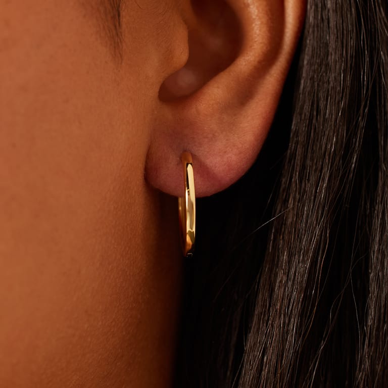 Zilveren goldplated oorringen met zirkonia 20mm voor dames