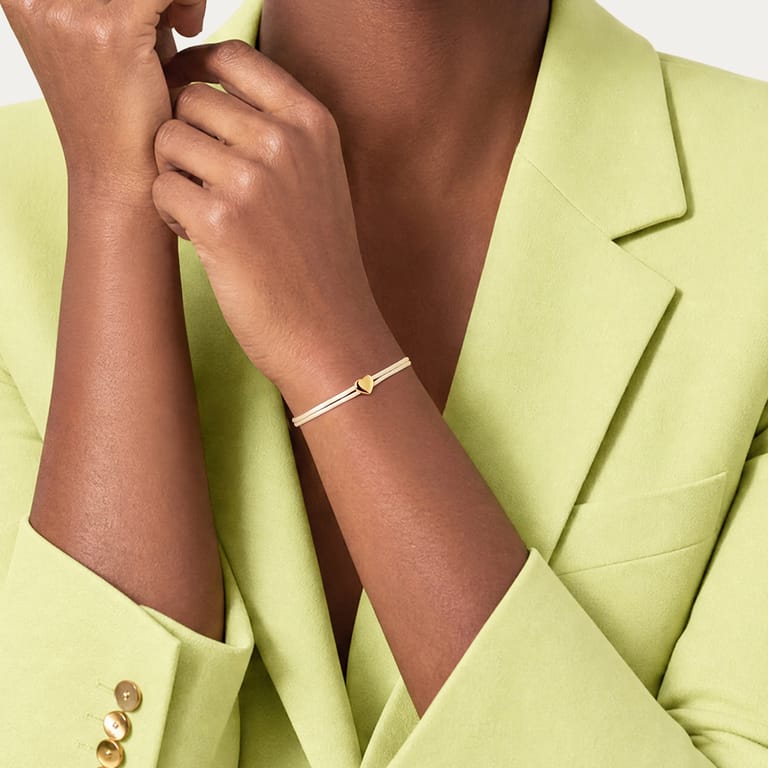 Stainless steel koordarmband hart voor dames
