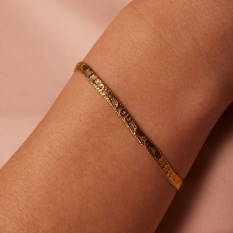 Stalen goldplated armband I LOVE YOU