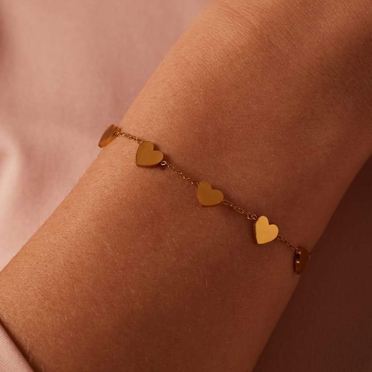 Stainless steel goldplated armband harten