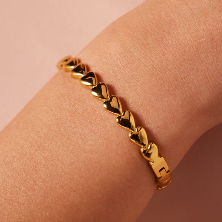 Stainless steel goldplated bangle harten