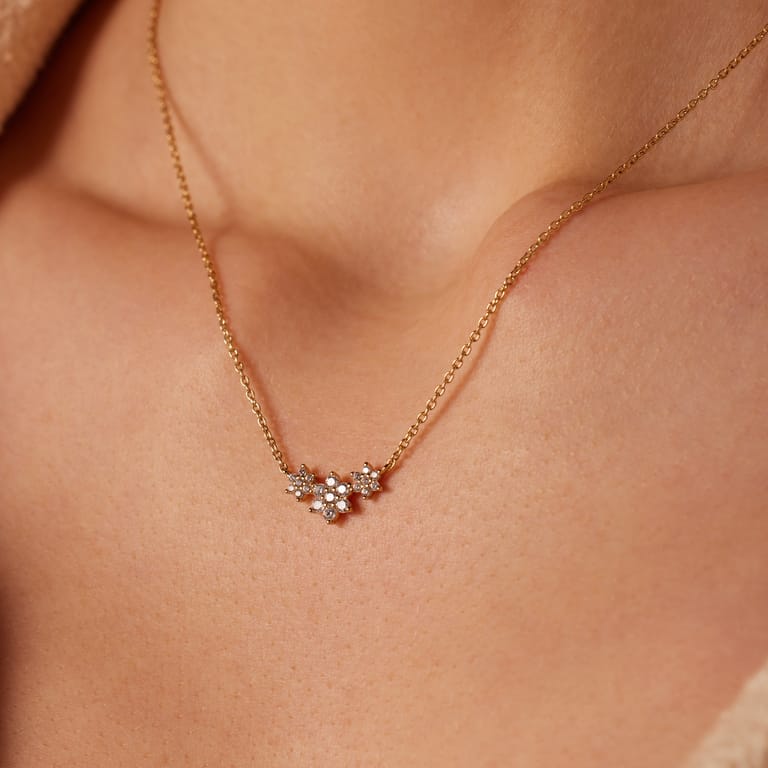 Zilveren goldplated damesketting met hanger met zirkonia voor dames