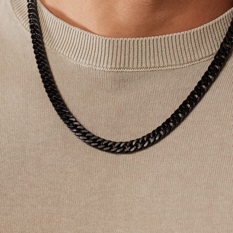 Halskette für Herren aus Edelstahl mit Gourmetgliederkette