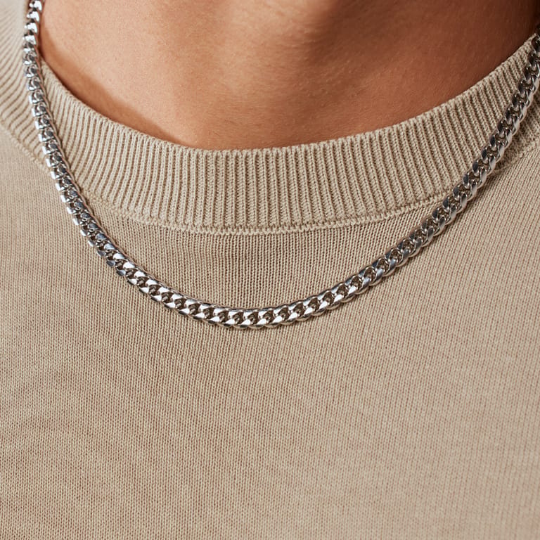 Stainless steel herenketting gourmetschakel