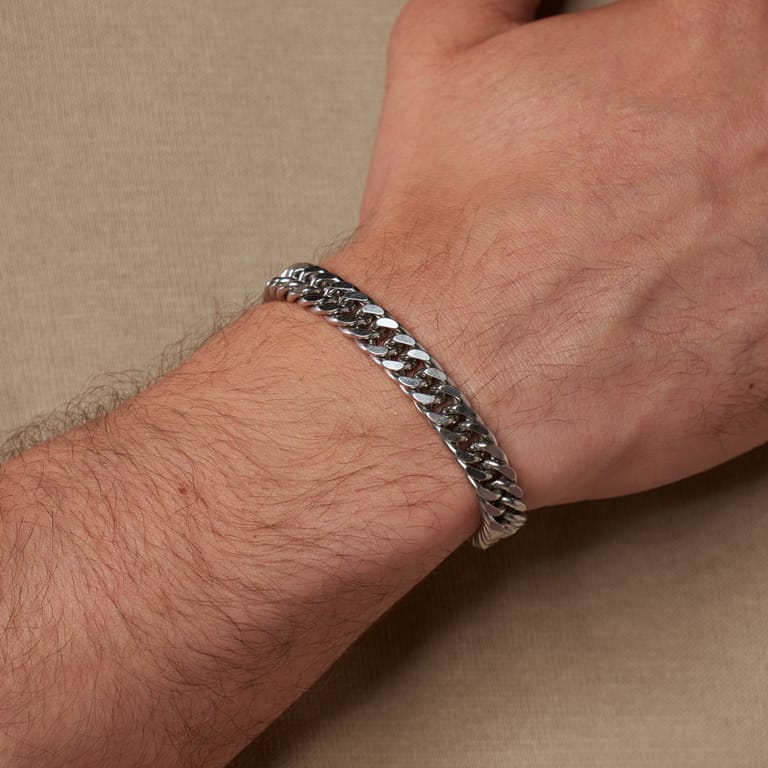 Stainless steel herenarmband gourmetschakel