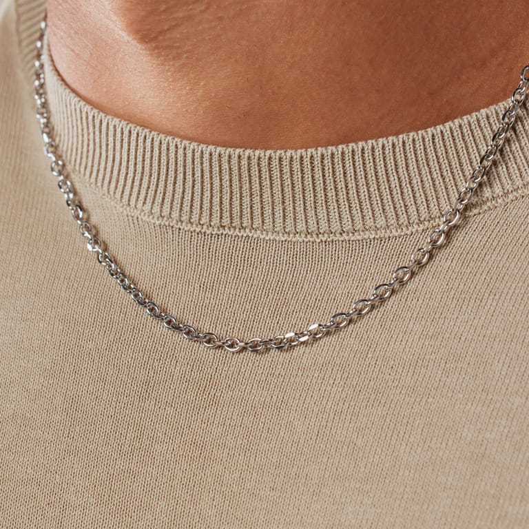Stainless steel herenketting gourmetschakel