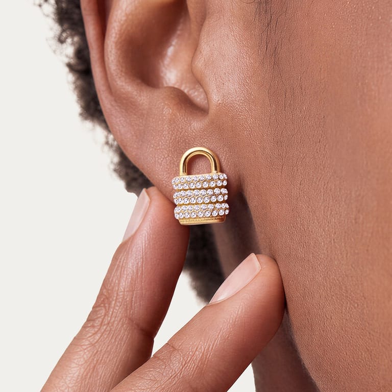 Guess Ohrstecker aus goldplatiertem Edelstahl mit Kristall für Damen