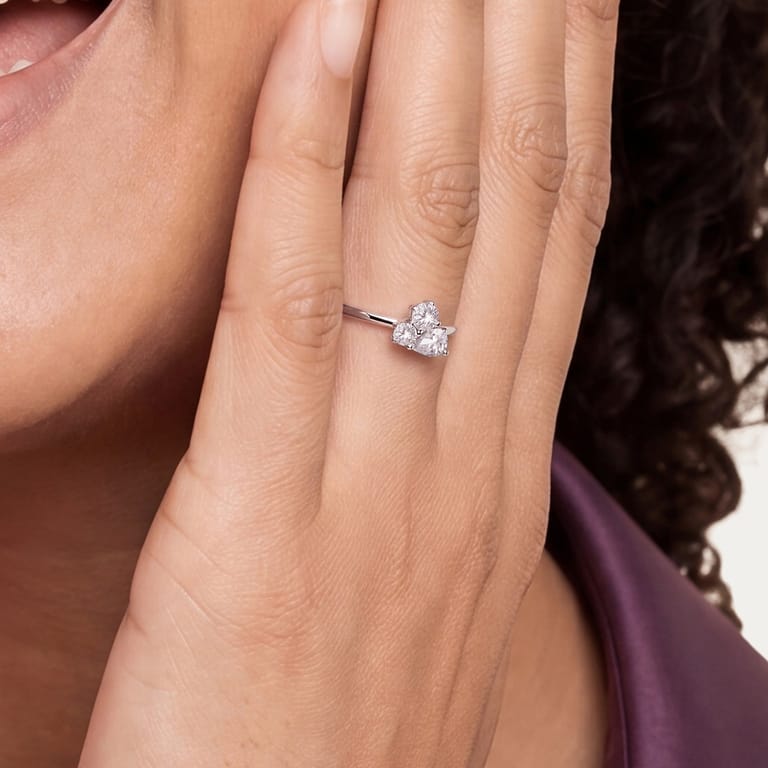Stainless steel ring met zirkonia voor dames