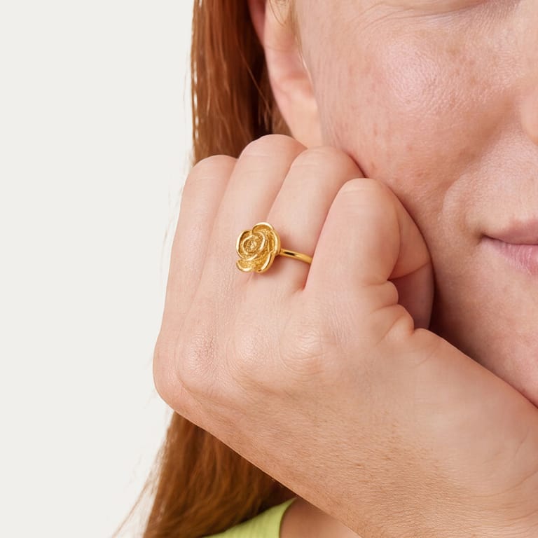 Stainless steel goldplated ring voor dames
