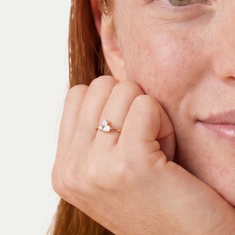 Stainless steel ring met zirkonia voor dames