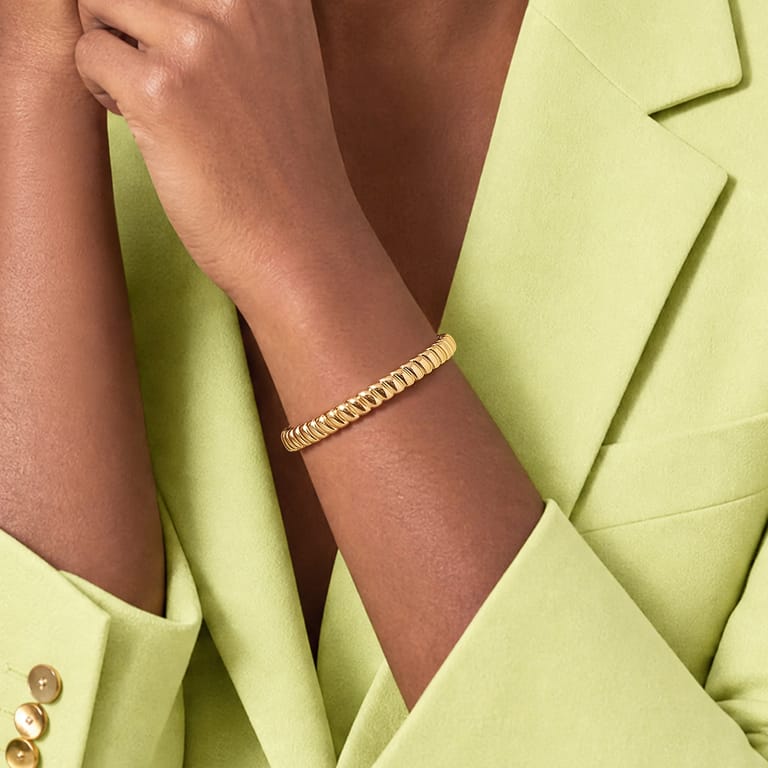 Stainless steel goldplated bangle voor dames