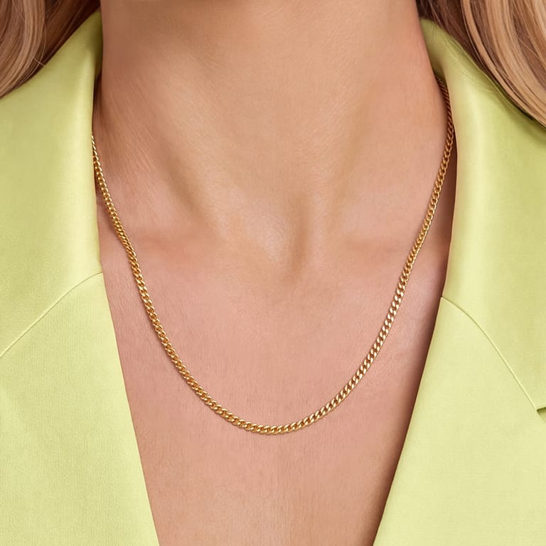 Silberne goldplattierte Kette mit Gourmet-Gliedern