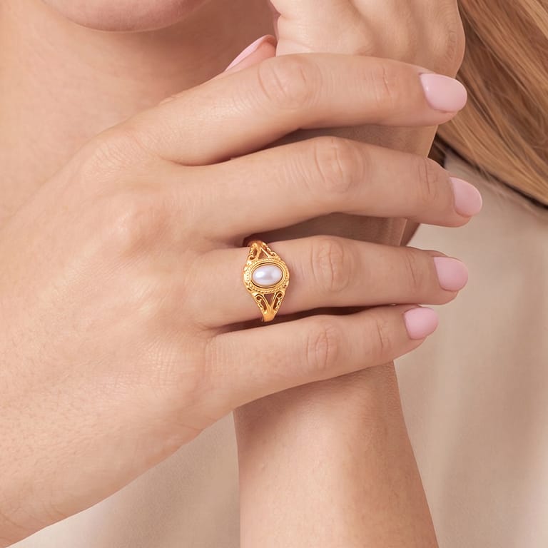 Stainless steel goldplated ring Vintage