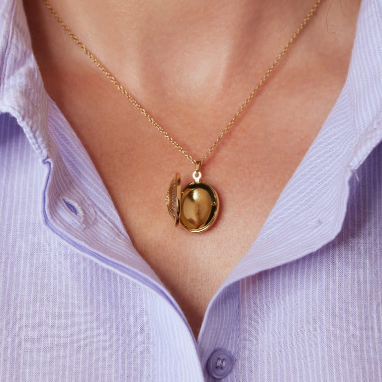 Stainless steel ketting met medaillon ovaal met zirkonia voor dames