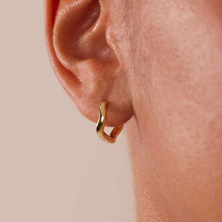 Zilveren goldplated oorringen
