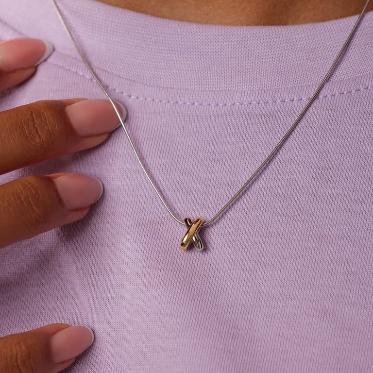Zilveren bicolor ketting 