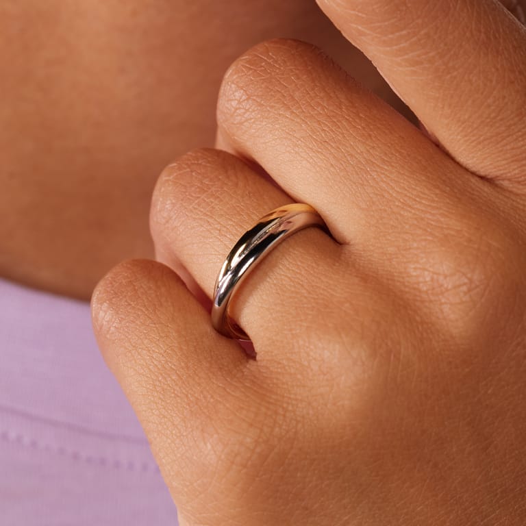 Silberner Bicolor-Ring