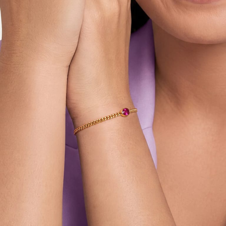 Stainless steel armband met geboortesteen zirkonia voor dames