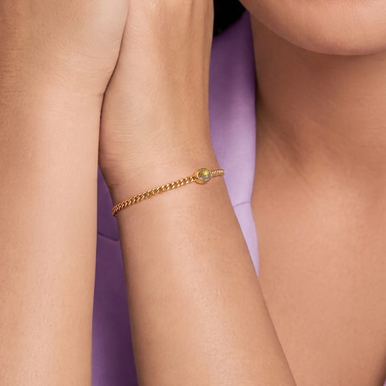 Stainless steel armband met geboortesteen zirkonia voor dames