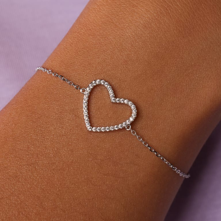 Silbernes Armband mit Zirkonia