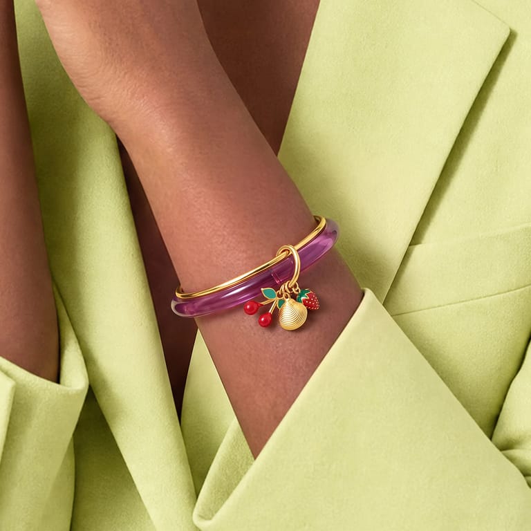 Stainless steel bangle met bedels voor dames